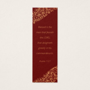 Elegant Golden Pattern Bijbelcitaat Bladwijzer Mini Visitekaartjes