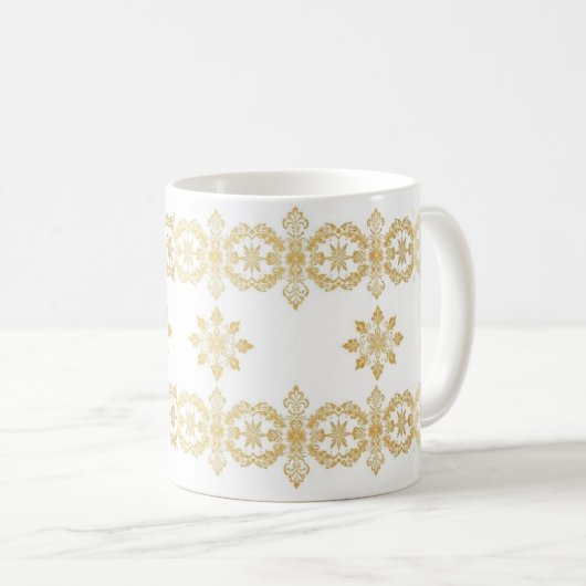 Elegant Golden Pattern Mok (Voorkant rechts)