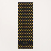 Elegant Golden Polka Dots on Black Yogamat (Voorkant)