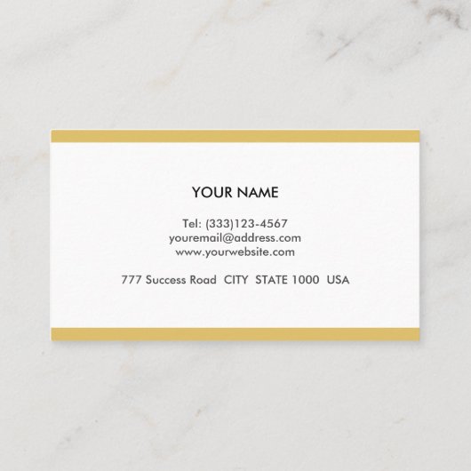 Elegant Golden Polka Dots on White Visitekaartje (Achterkant)