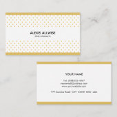 Elegant Golden Polka Dots on White Visitekaartje (Voorkant / Achterkant)