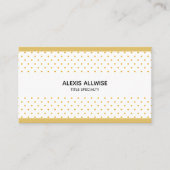 Elegant Golden Polka Dots on White Visitekaartje (Voorkant)