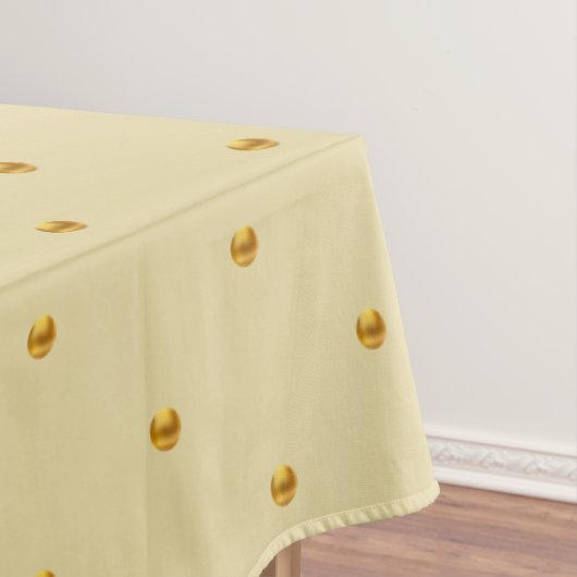 Elegant Golden Polka Dots op Champagne Beige Tafelkleed (Voorbeeld)