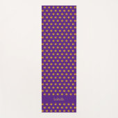 Elegant Golden Polka Dots op Royal Paars Yogamat (Voorkant)