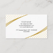 Elegant Golden Polka Dots Visitekaartje (Achterkant)