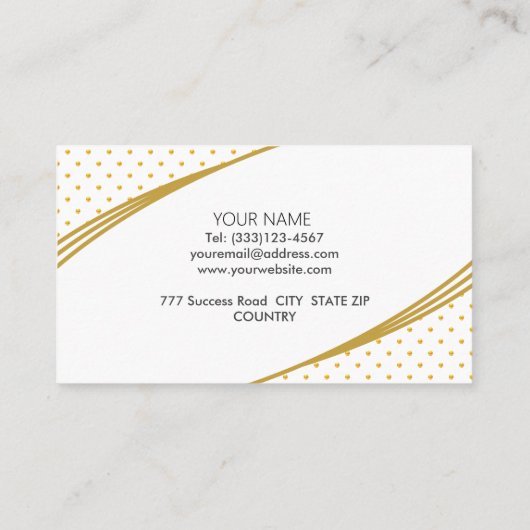 Elegant Golden Polka Dots Visitekaartje (Achterkant)