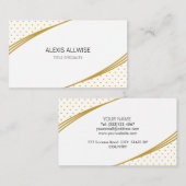 Elegant Golden Polka Dots Visitekaartje (Voorkant / Achterkant)