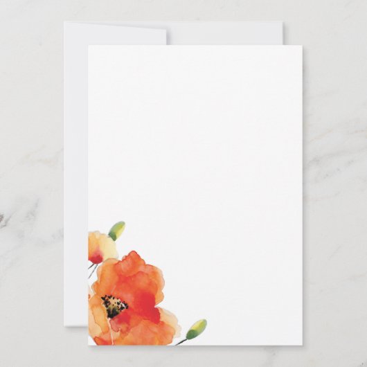 Elegant Golden Poppy Baby shower Kaart (Achterkant)