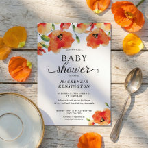 Elegant Golden Poppy Baby shower