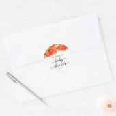 Elegant Golden Poppy Baby shower Ronde Sticker (Envelop)