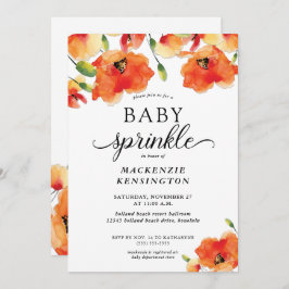 Elegant Golden Poppy Baby Sprinkle Shower Kaart