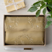 Elegant Golden Reindeer en Wreaths Kerstmis Tissuepapier (Geschenk)