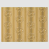 Elegant Golden Reindeer en Wreaths Kerstmis Tissuepapier (Voorkant)