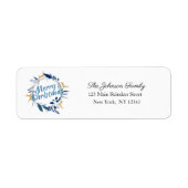 Elegant Golden Reindeer Floral kerstmis Etiket (Voorkant)