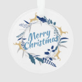 Elegant Golden Reindeer Floral kerstmis met O Ornament (achterkant)