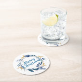 Elegant Golden Reindeer Floral kerstmis Ronde Kartonnen Onderzetter (Insitu)