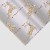 Elegant Golden Reindeer Luxe Kerstmis Tissuepapier (Detail)