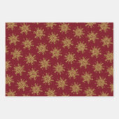 Elegant Golden Reindeers Snowflakes en Poinsettia Inpakpapier Vel (Voorkant 2)