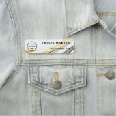 Elegant Golden Road Magnetic Name Badge (In situ)