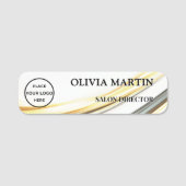 Elegant Golden Road Magnetic Name Badge (Voorkant)
