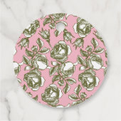 Elegant Golden Roos op Roze Aangepast Dank u Label (Achterkant)