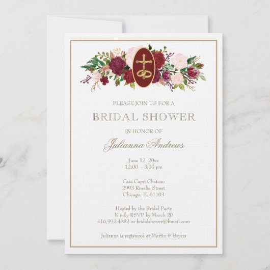 Elegant Golden Roos Vrijgezellenfeest Kaart (Voorkant)