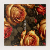 Elegant Golden Rozen Valentijnse  Special Legpuzzel (Horizontaal)