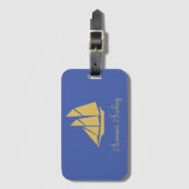 Elegant Golden Sailing Yacht Bagagelabel (Voorkant (verticaal))