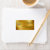 Elegant Golden Scales of Justice Law Label (Insitu)