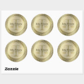  Elegant Golden Scales of Justice Ronde Sticker (Vel)