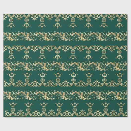 Elegant  Golden Scroll wrapping papier (Vlak)