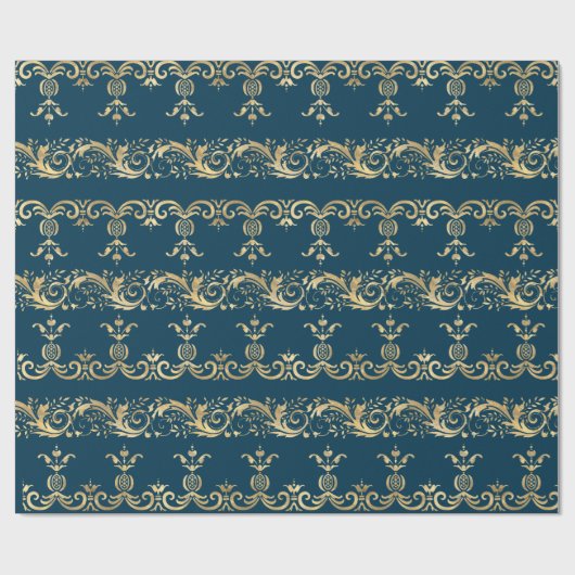 Elegant  Golden Scroll wrapping papier (Vlak)