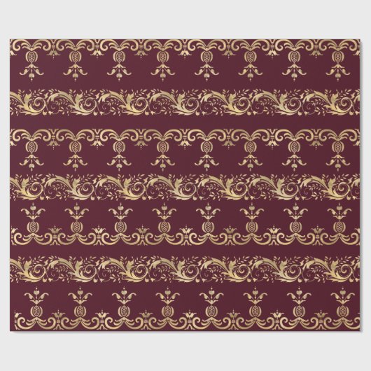Elegant  Golden Scroll wrapping papier (Vlak)
