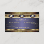 Elegant Golden Snake Effect en Donkerblauwe gradië Visitekaartje (Achterkant)