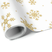 Elegant Golden Snow Flakes-vappapier Cadeaupapier (Rol Hoek)
