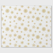 Elegant Golden Snow Flakes-vappapier Cadeaupapier (Vlak)