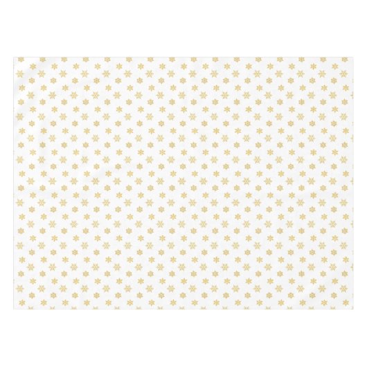 Elegant Golden Snowflake Pattern on White Tafelkleed (Voorkant (Horizontaal))