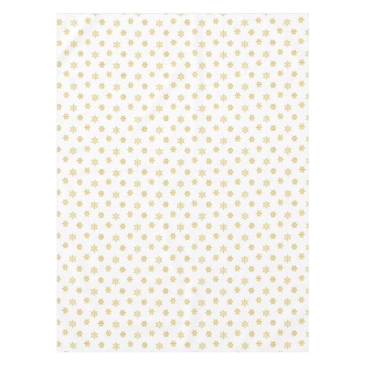Elegant Golden Snowflake Pattern on White Tafelkleed (Voorkant)