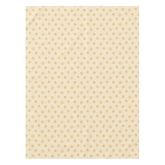 Elegant Golden Snowflakes op Light Champagne Beige Tafelkleed (Voorkant)