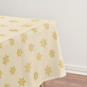 Elegant Golden Snowflakes op Light Champagne Beige Tafelkleed (Voorbeeld)