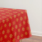 Elegant Golden Snowflakes op rood Tafelkleed (Voorbeeld)