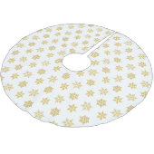 Elegant Golden Snowflakes op wit Kerstboom Rok (Gekanteld)