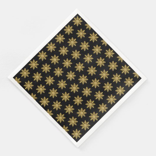Elegant Golden Snowflakes Paper Napkin Servet (Hoek)
