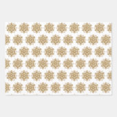 Elegant Golden Sparking Snowflakes Inpakpapier Vel (Voorkant 3)