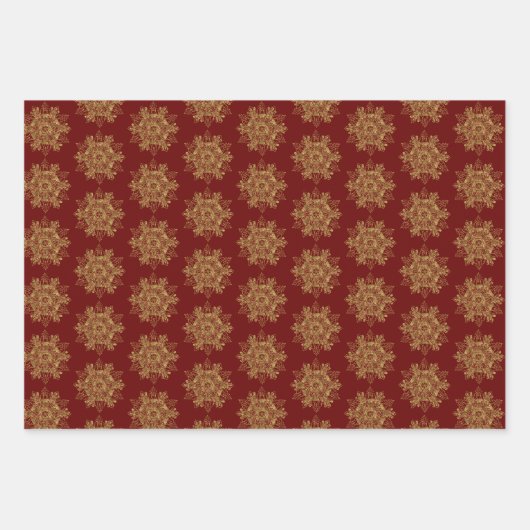 Elegant Golden Sparking Snowflakes Inpakpapier Vel (Voorkant 2)