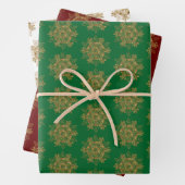 Elegant Golden Sparking Snowflakes Inpakpapier Vel (In situ)