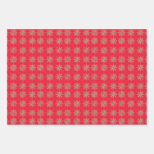 Elegant Golden Sparking Snowflakes Inpakpapier Vel (Voorkant 2)