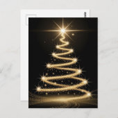 Elegant Golden Sparkle Christmas Tree Briefkaart (Voorkant / Achterkant)