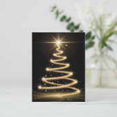 Elegant Golden Sparkle Christmas Tree Feestdagenkaart (Staand voorkant)