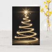 Elegant Golden Sparkle Christmas Tree Kaart (Gele Bloem)